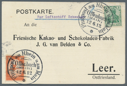 12935 Zeppelinpost Deutschland: 1912, 10 Pfg. Rhein/Main Auf Vordruckpostkarte Der Fa. Van Delden & Co. Mi - Luft- Und Zeppelinpost