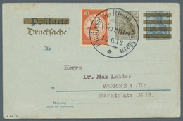 12936 Zeppelinpost Deutschland: 1912, 10 Pfg. Rhein/Main Auf 3 Pfg. Drucksachen-Ganzsache Mit Flugstempel - Poste Aérienne & Zeppelin