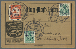 12943 Zeppelinpost Deutschland: 1912,10 Pfg. Rhein/Main Auf Sonderkarte Mit Zwei Einzelwerten 5 Pfg. Germa - Posta Aerea & Zeppelin