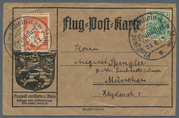 12951 Zeppelinpost Deutschland: 1912, 20 Pfg. Rhein/Main Mit Markanter Waagerechter Doppelzähnung Unten Au - Poste Aérienne & Zeppelin