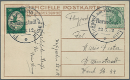 12964 Zeppelinpost Deutschland: 1912, 30 Pfg. Rhein/Main Auf Offizieller Fotokarte "Hessische Prinzen Und - Poste Aérienne & Zeppelin