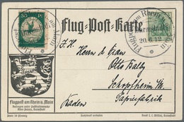 12965 Zeppelinpost Deutschland: 1912, 30 Pfg. Rhein/Main Auf Offizieller Postkarte "Ankunft Des Postluftsc - Posta Aerea & Zeppelin