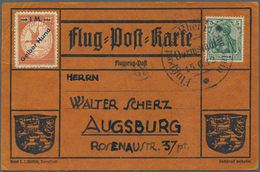 12972 Zeppelinpost Deutschland: 1912, 1 M. Gelber Hund Ungegestempelt Auf Sonderkarte Mit 5 Pfg. Germania - Poste Aérienne & Zeppelin