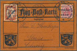 12973 Zeppelinpost Deutschland: 1912, 1 M. Gelber Hund Auf Sonderkarte Mit 10 Pfg. Germania Und Flupostste - Luft- Und Zeppelinpost