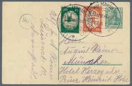 12975 Zeppelinpost Deutschland: 1912, 10 Pfg. E.EL.P. Und 30 Pfg. Rhein/Main Je Mit Flugstempel "Darmstadt - Luft- Und Zeppelinpost