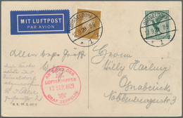 12990 Zeppelinpost Deutschland: 1929, DEUTSCHLANDFAHRT/Abwurf DÜSSELDORF (Stempel "DÜSSELDORF*1z"): Karte - Poste Aérienne & Zeppelin