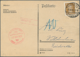 12991 Zeppelinpost Deutschland: 1929, Deutschlandfahrt, Teil II, Abwurf Oldenburg, Karte Mit Bordstempel V - Poste Aérienne & Zeppelin