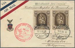 13000 Zeppelinpost Deutschland: Saarland: 1930, Südamerikafahrt Mit Leitvermerk Bis Pernambuco, Luftpostvo - Poste Aérienne & Zeppelin