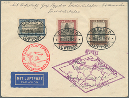 13004 Zeppelinpost Deutschland: 1930: DANZIG/SAF 1930: Tadelloser Rundfahrtbrief FHFN-FHFN Mit Luxus-Spitz - Poste Aérienne & Zeppelin