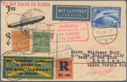 13005 Zeppelinpost Deutschland: 1930, 2 RM Zeppelin-Chicagofahrt Auf Karte Ab BERLIN Nach Santos/Brasilien - Luft- Und Zeppelinpost