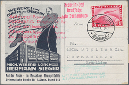 13034 Zeppelinpost Deutschland: 1931: Hermann Sieger Drucksachen-Testkarte "Mech. Weberei H. Sieger Auf Le - Luft- Und Zeppelinpost