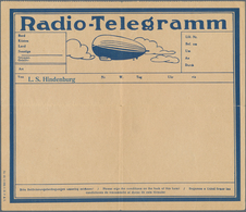 13083 Zeppelinpost Deutschland: 1935, Radio-Telegramm Mit Abb. Zeppelin Und Inschrift "L.S. Hindenburg, Un - Luft- Und Zeppelinpost