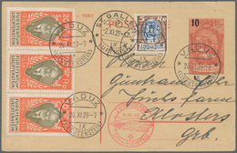 13088 Zeppelinpost Europa: 1929: LIECHTENSTEN Auflieferung (10 Rp GSK + 4 Flugmarken Ungestempelt Gebliebe - Altri - Europa
