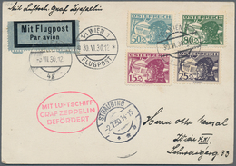 13097 Zeppelinpost Europa: 1930: ÖSTERREICH/ALPENFAHRT: Abwurfkarte Straubing Mit Pilotenkopf-Vier-Farb-Fr - Autres - Europe