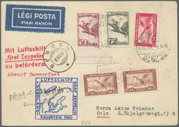 13101 Zeppelinpost Europa: 1930: UNGARN/Nordlandfahrt: Dekorative Abwurfkarte Hammerfest Mit 5 Verschieden - Sonstige - Europa