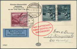 13104 Zeppelinpost Europa: 1930, LIECHTENSTEIN, LZ 127 / OSTPREUSSENFAHRT. Zuleitung Ab "Triesenberg 18.8. - Autres - Europe