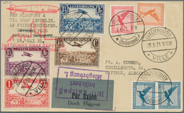 13116 Zeppelinpost Europa: 1931, LUXEMBURG/MAGDEBURG-FAHRT: Vertragsstaatenkarte Mit Herrlicher 9 Marken-B - Sonstige - Europa