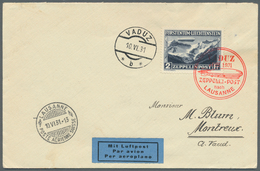 13119 Zeppelinpost Europa: Vaduz-Lausannefahrt 1931, 2 Fr. Zeppelin Auf Prachtbrief Nach Montreux - Autres - Europe