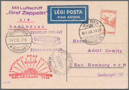 13128 Zeppelinpost Europa: Ungarn: 1931, Polarfahrt, Auflieferung Friedrichshafen Bis Leningrad, Karte Mit - Autres - Europe