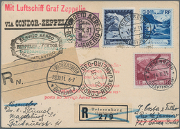 13141 Zeppelinpost Europa: 1931: LIECHTENSTEIN/ 3. SAF 1931 Hin- U. Rückfahrt: Reco-Karte Der Hinfahrt übe - Sonstige - Europa