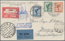 13159 Zeppelinpost Europa: 1932: LUXEMBURG/ Danzig Lupostafahrt: Luxuskarte Mit Lux (Mi 235)/DR (Mi 381 Et - Sonstige - Europa