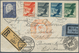 13173 Zeppelinpost Europa: 1932: Österreich/ 9. SAF 1932: Reco-Bedarfsbrief Mit 5-Farbenbuntfrankatur, Dab - Sonstige - Europa