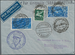 13184 Zeppelinpost Europa: Italien: 1933, 1. Südamerikafahrt Mit Auflieferung Friedrichshafen, Brief Mit F - Autres - Europe