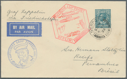 13185 Zeppelinpost Europa: Südamerikafahrt 1933, Engl. Vertragsstaatenpost Mit 10 P. Nach Brasilien - Autres - Europe