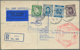 13198 Zeppelinpost Europa: 1933, IRLAND/3. SAF: R-Drucksachenbrief Ab Dublin Mit Anschlußflug Berlin-Fried - Sonstige - Europa