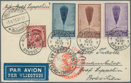 13200 Zeppelinpost Europa: 1933, BELGIEN/4. SAF: Frankatur, Dabei Mi. 344/46 Stratosphärenballon-Satz über - Autres - Europe