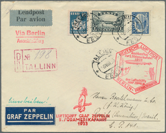 13207 Zeppelinpost Europa: 1933: ESTLAND / 5. Südamerikaflug 1933/ Anschlußflug Berlin. Interessanter R-Br - Autres - Europe
