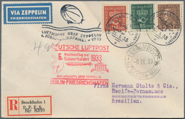 13214 Zeppelinpost Europa: Schweden: 1933, 6. Südamerikafahrt Mit Anschlussflug Berlin, R-Brief Mit Flugpo - Autres - Europe