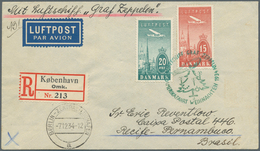 13225 Zeppelinpost Europa: 1934, DÄNEMARK/WEIHNACHTSFAHRT: Reco-Brief Kopenhagen-Berlin-Friedrichshafen An - Sonstige - Europa