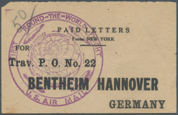 13236 Zeppelinpost Übersee: 1929, Weltrundfahrt, Amerikanische Post, Umschlagetikett Der US-Post Für 50 Vo - Zeppelins
