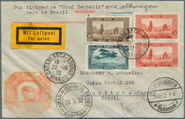 13244 Zeppelinpost Übersee: 1932: MAROKKO (französisch)/9. SAF 1932. Fantastischer Brief Mit 4 Marken Bunt - Zeppeline