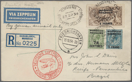 13257 Zeppelinpost Übersee: 1934, MAROCCO/BRITISCHE POST, FRANZÖSISCHE, CASABLANCA/10.SAF 1934, Dekorative - Zeppeline