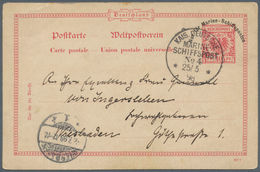 13279 Deutsche Schiffspost - Marine: 1898, 10 Pfg. Marine-Schiffspostganzsachenkarte Mit Klarem Stempel "M - Sonstige & Ohne Zuordnung