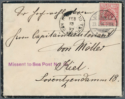 13284 Deutsche Schiffspost Im Ausland - Seepost: 1894/1912, Partie Mit Drei Seltenen Belegen, Dabei Dt.Rei - Autres & Non Classés