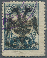 13322 Albanien: 1913. Blackish Blue Turkish 2 Piaster Stamp Of Mohamed V Issue, Overprinted With Black Alb - Albania