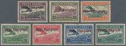 13329 Albanien: 1929. Kingdom. Complete Airmail Set (7 Values) Overprinted In Redbrown "Mbr. Shqiptare". U - Albania