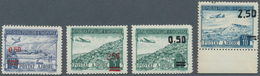 13335 Albanien: 1952/1953, Flugpostmarken Mit Roten Und Mit Schwarzem Aufdruck Als Zwei Postfrische Sätze. - Albania