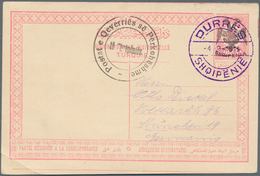 13350 Albanien - Ganzsachen: 1913, 20 Pa Red On Buff Postal Stationery Card With Black Ovp SHQIPENIA And E - Albania