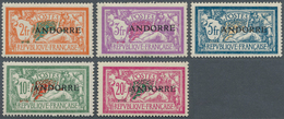 13359 Andorra - Französische Post: Complet Set Of 23 Overprint Issues, Mint Hinged With Original Gum. 2 Fr - Sonstige & Ohne Zuordnung