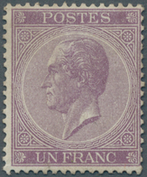 13371 Belgien: 1865, Leopold 1 Franc Violet, Perforated K 15, Mint No Gum, Fresh Colour And Superb Perfora - Altri & Non Classificati