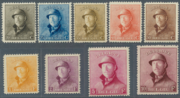 13388 Belgien: 1919/1920, Freimarken König Albert I. Mit Helm, Komplette Taufrische Luxus-Serie Von 14 Wer - Altri & Non Classificati