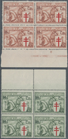 13411 Belgien: 1934, Luxus Serie "Tuberkulosebekämpfung" Postfrisch Mit 5x Rand/Ecke, Dabei Pl.Nr. Und Ins - Altri & Non Classificati