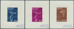 13415 Belgien: 1966, Three Proofs "Swimming Sport" On Paper Without Gum, Signed By The Designer - Sonstige & Ohne Zuordnung