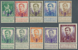 13418 Belgien - Eisenbahnpaketmarken: 1915, Winged Wheel Overprints, 5c. To 5fr., Set Of Ten Values, Fresh - Gepäck [BA]