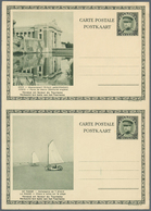 13430 Belgien - Ganzsachen: 1934, Pictorial Card 50c. + 25c. Dark Green, Vertical Pair "Ypres"-"La Panne". - Altri & Non Classificati