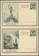 13431 Belgien - Ganzsachen: 1934, Pictorial Card 50c. + 25c. Dark Green, Vertical Pair "Antwerpen"-"Dinant - Autres & Non Classés